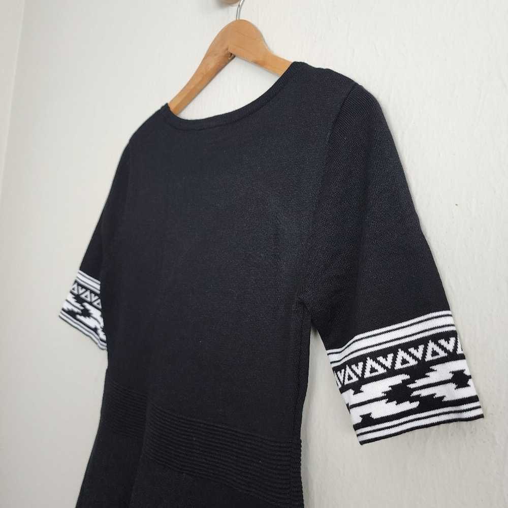 Nina Leonard Black Knit Border Short Sleeve Fit &… - image 11