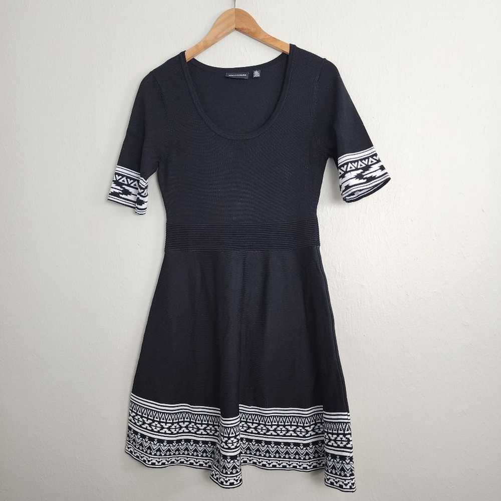 Nina Leonard Black Knit Border Short Sleeve Fit &… - image 3