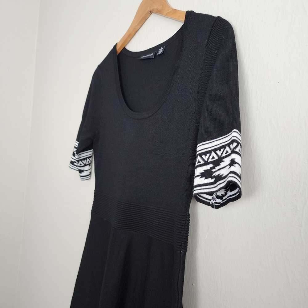 Nina Leonard Black Knit Border Short Sleeve Fit &… - image 5