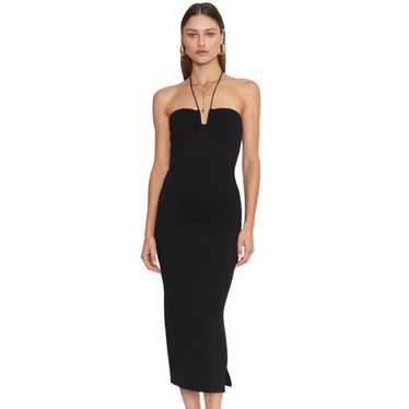 4SI3NNA Black Asher Bodycon Midi Dress Women's Sz… - image 1