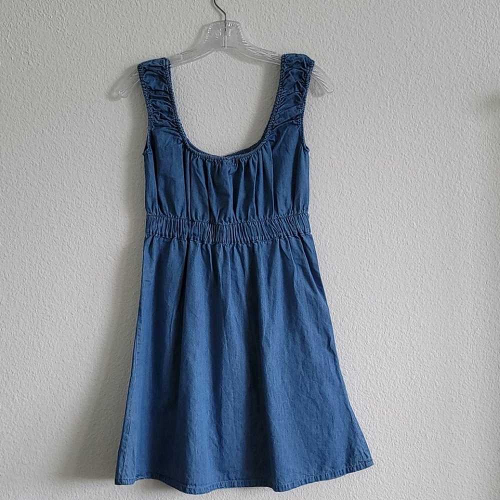 DEREK HEART Dress Chambray Boho Denim Fit & Flare… - image 5