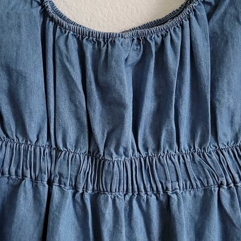 DEREK HEART Dress Chambray Boho Denim Fit & Flare… - image 6