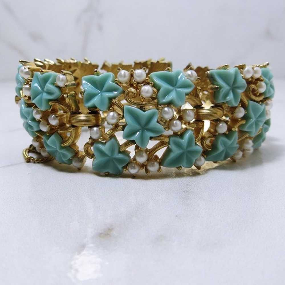 Rare Vintage Crown TRIFARI Samara Faux Turquoise … - image 3