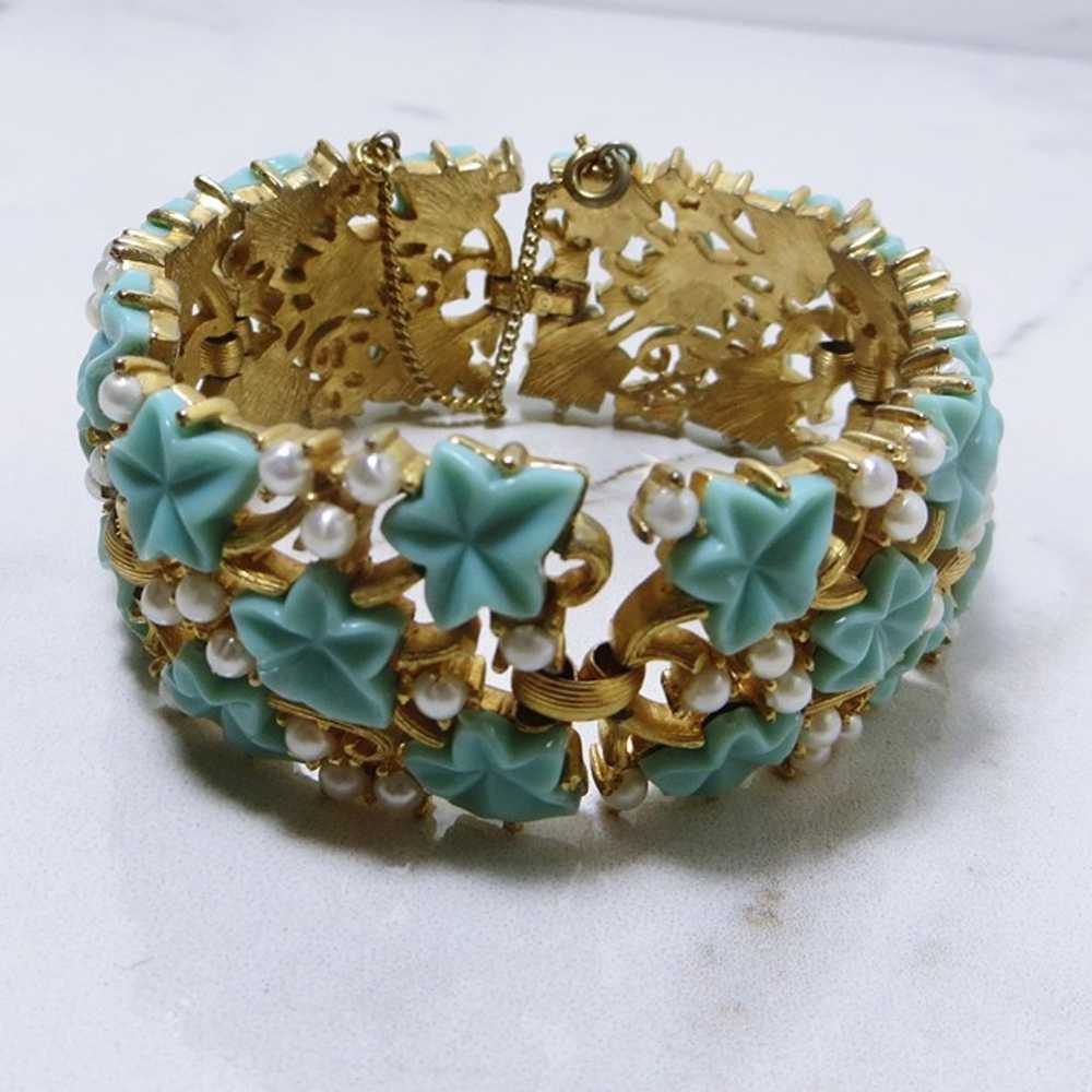 Rare Vintage Crown TRIFARI Samara Faux Turquoise … - image 4