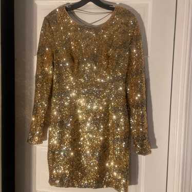 Guess Gold Sequin Cocktail Dress Size 8