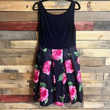 Eliza J Navy And Pink Floral Dress Size 10