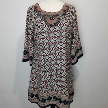 Harper Dress Size Large Shift Beaded Boho 3/4 Sle… - image 1