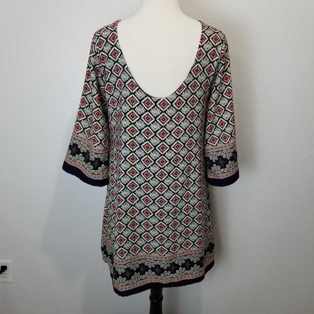 Harper Dress Size Large Shift Beaded Boho 3/4 Sle… - image 3