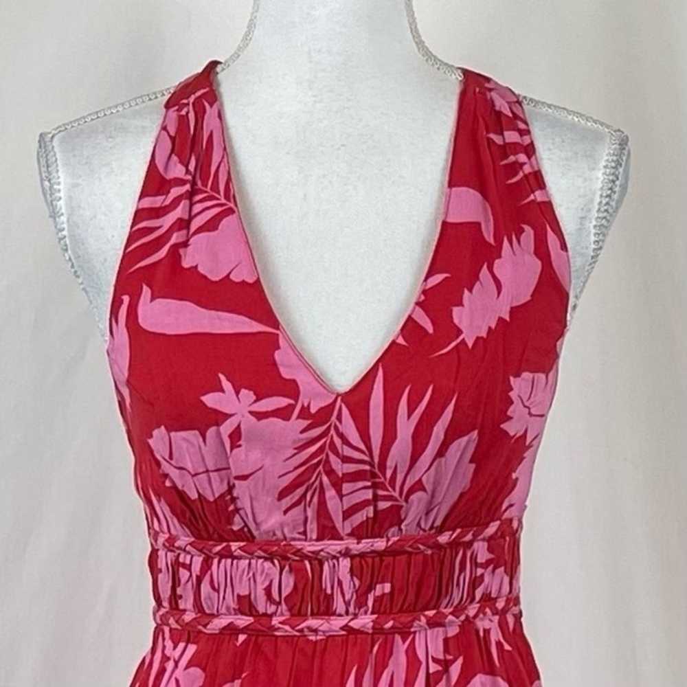 Anthropologie Japna Red & Pink Bold Floral Coasta… - image 2