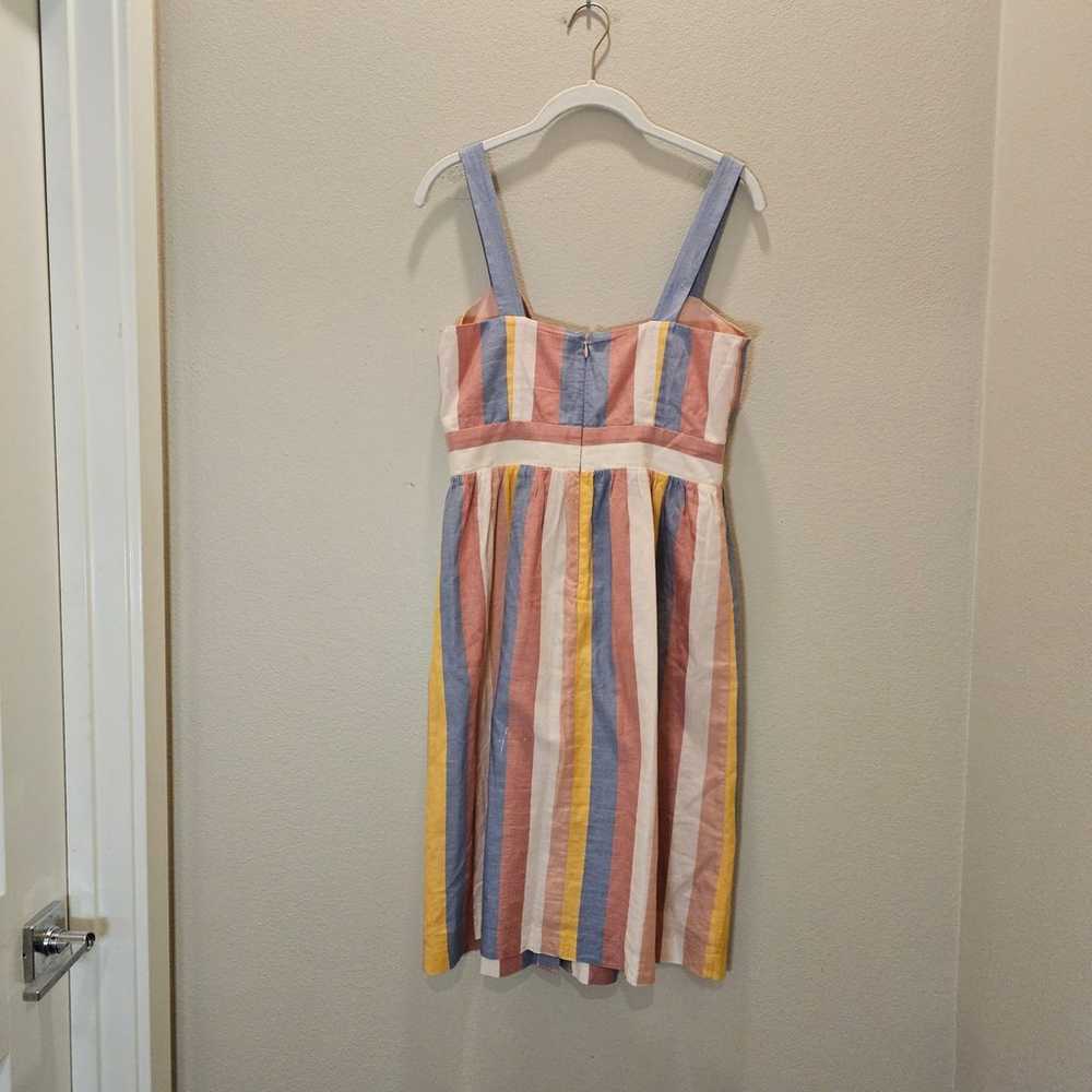 Madewell Striped Tie Front Knee Length Dress Size… - image 3