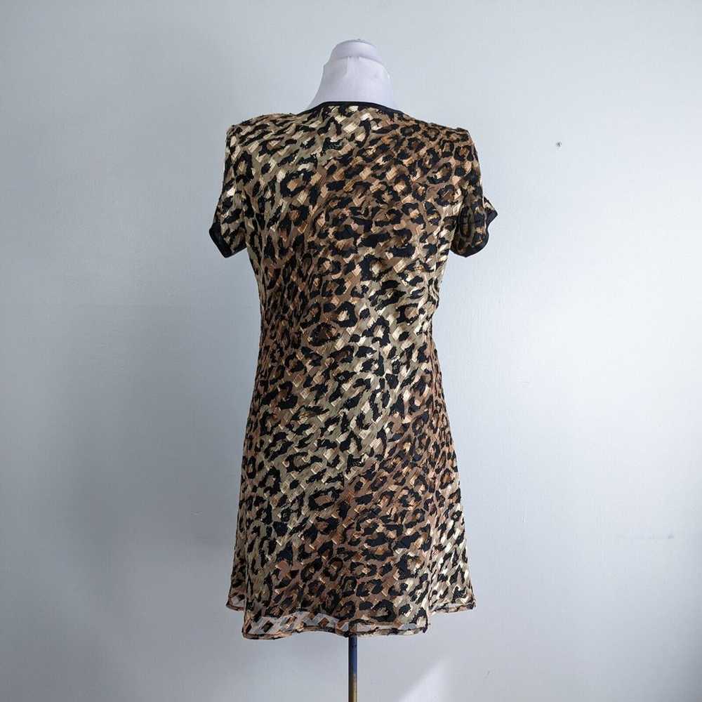 Vintage Mini Dress 6 90s Leopard Animal Print Sho… - image 3