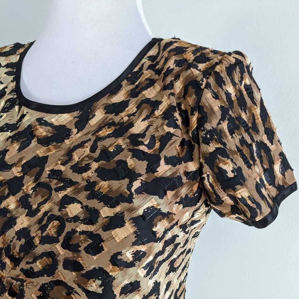 Vintage Mini Dress 6 90s Leopard Animal Print Sho… - image 4