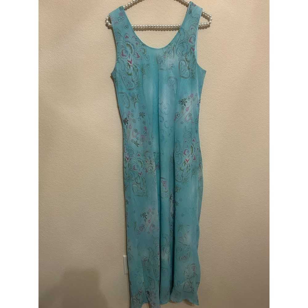 Vintage K Studio Maxi Dress Size 14 Blue Fairy Wh… - image 10