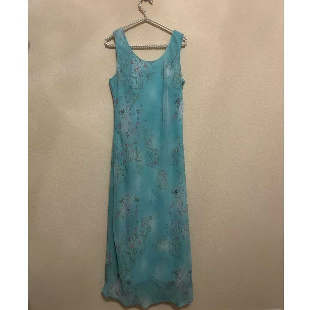 Vintage K Studio Maxi Dress Size 14 Blue Fairy Wh… - image 1