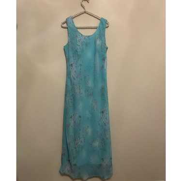 Vintage K Studio Maxi Dress Size 14 Blue Fairy Wh… - image 1