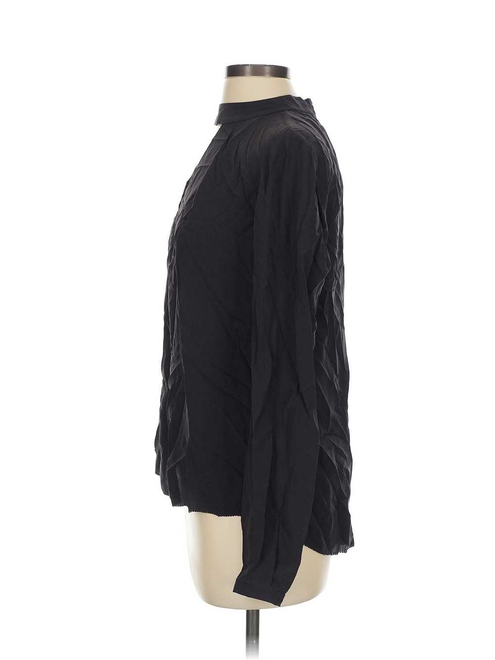 Go By Go Silk Women Black Long Sleeve Silk Top XS - image 4