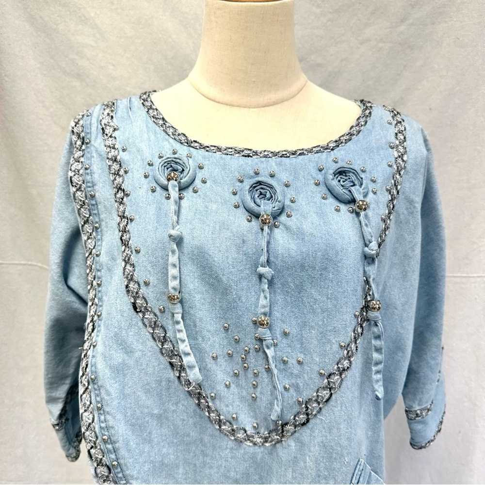 Blue Creek Texas Vintage 90s denim southwestern b… - image 2