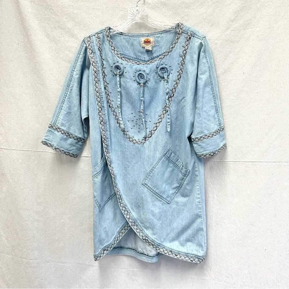 Blue Creek Texas Vintage 90s denim southwestern b… - image 6