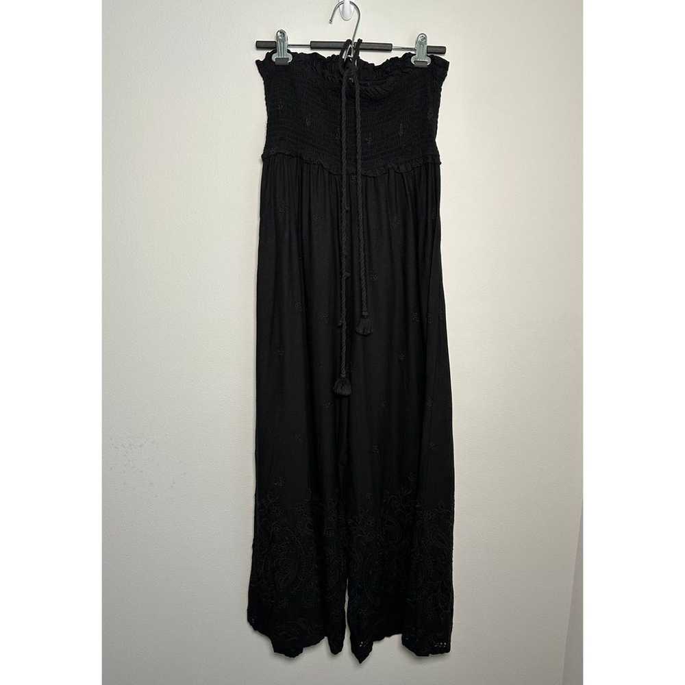 Anthropologie Black Strapless Eyelet Jumpsuit Siz… - image 4