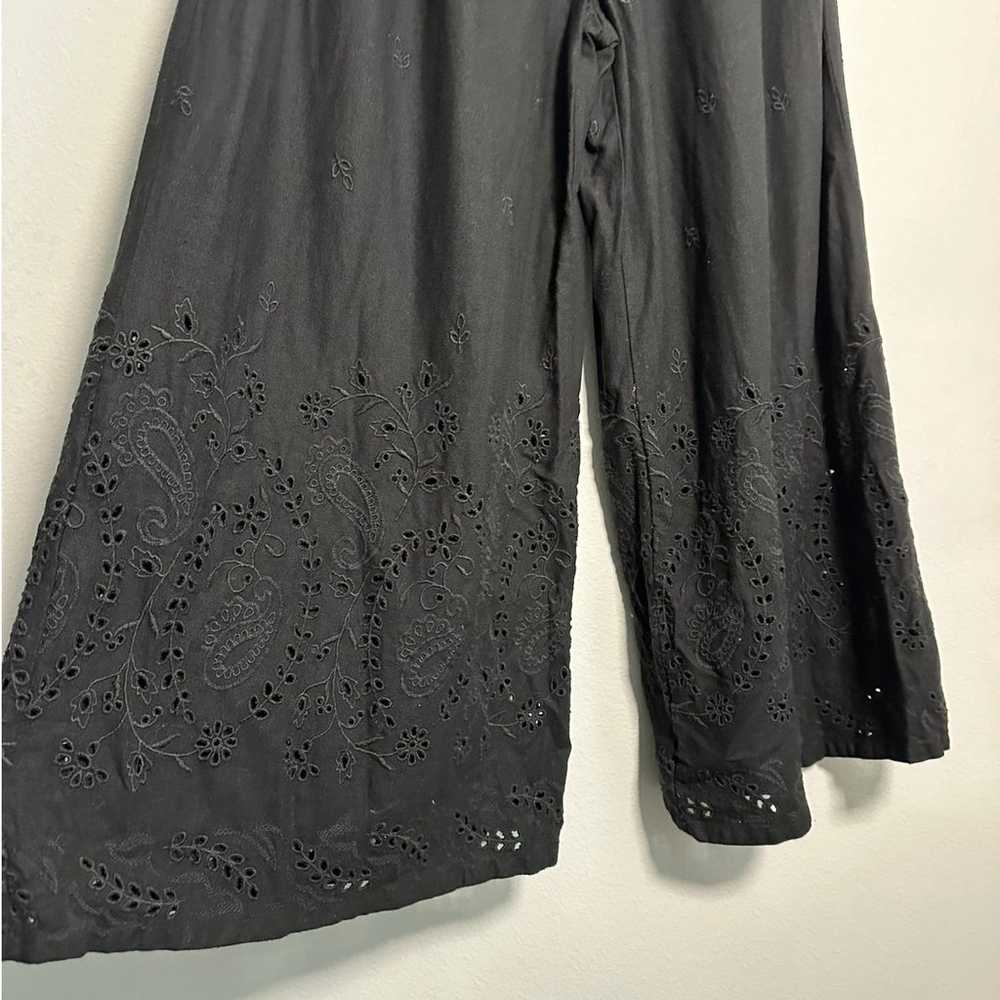 Anthropologie Black Strapless Eyelet Jumpsuit Siz… - image 7