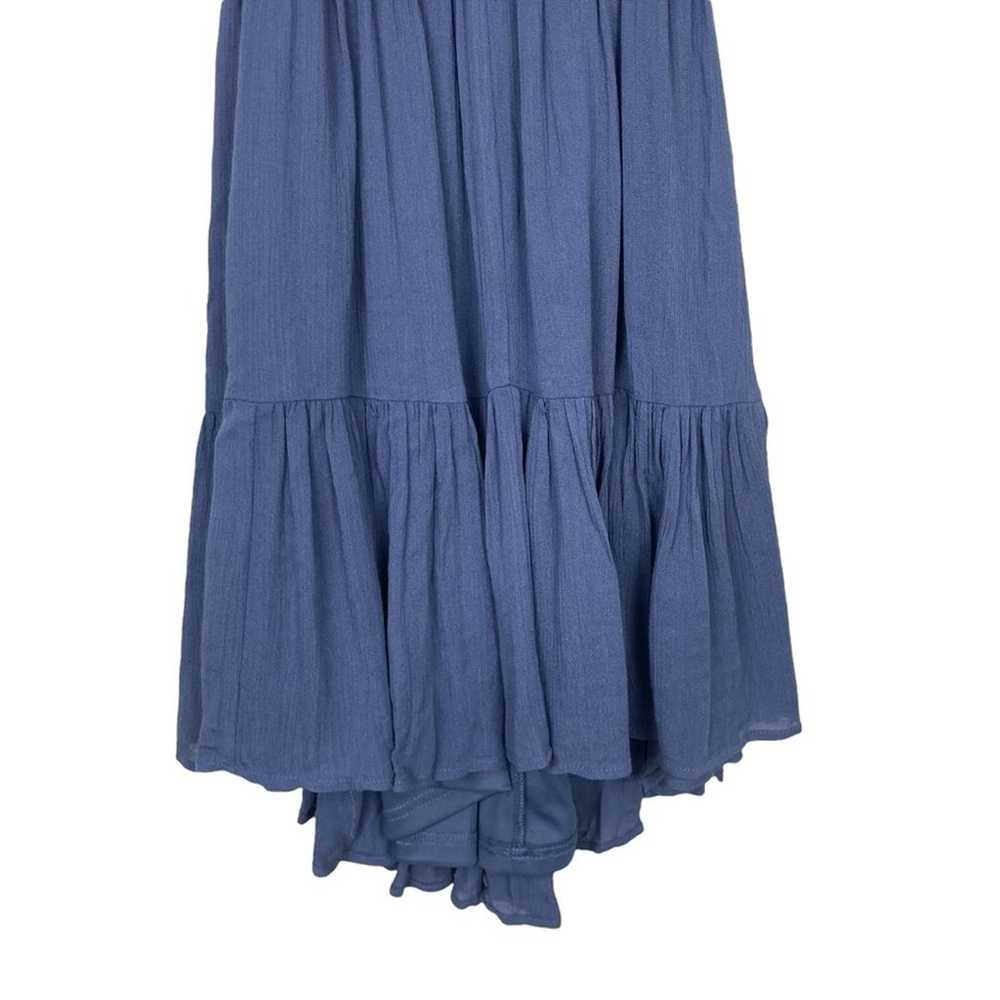 Windsor Blue Tiered Ruffle Backless Halter Dress … - image 3