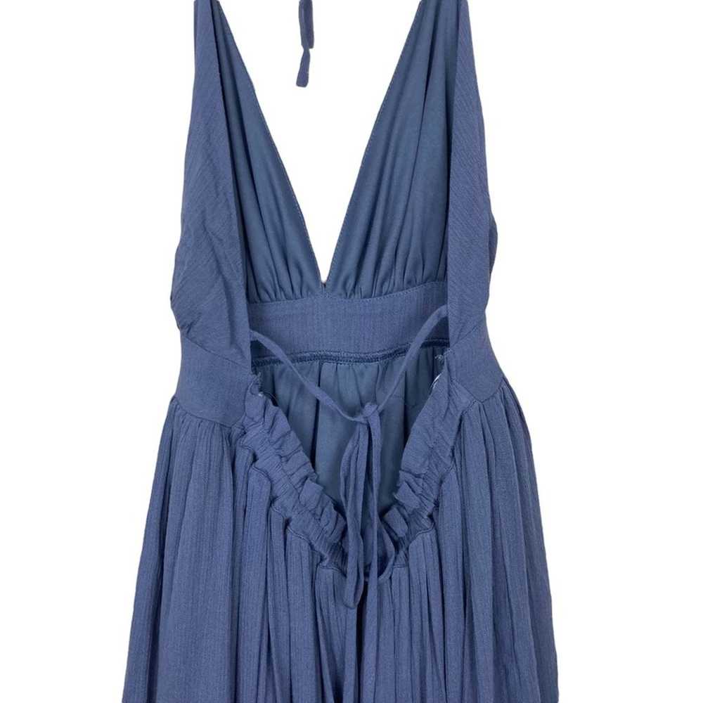 Windsor Blue Tiered Ruffle Backless Halter Dress … - image 5