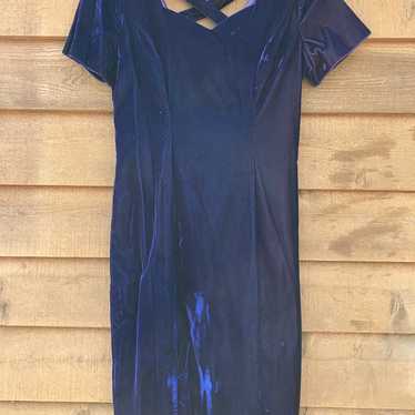 Jessica Howard Womens Maxi Dress Navy Blue Velvet… - image 1