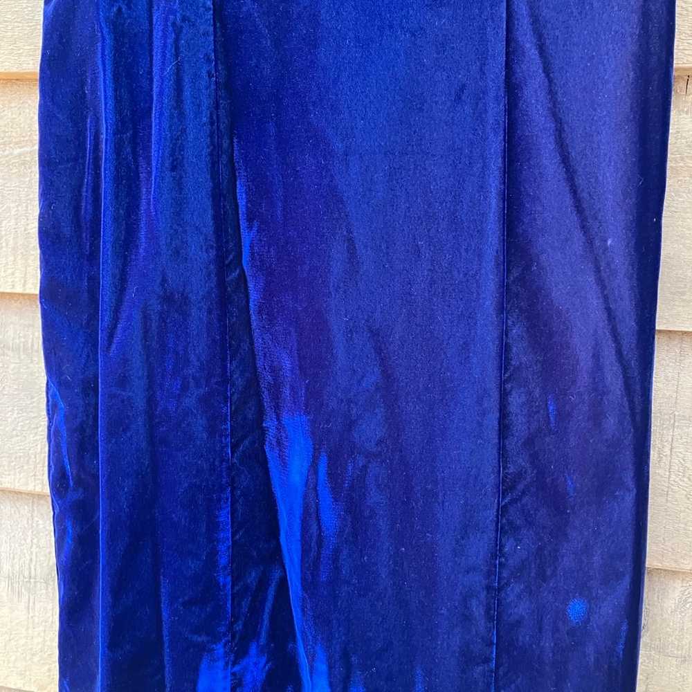 Jessica Howard Womens Maxi Dress Navy Blue Velvet… - image 3