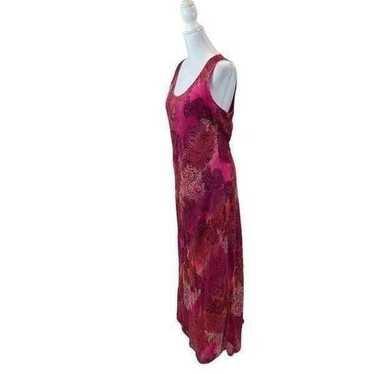 Vintage Ann Taylor Pink Floral Silk Maxi Dress Siz