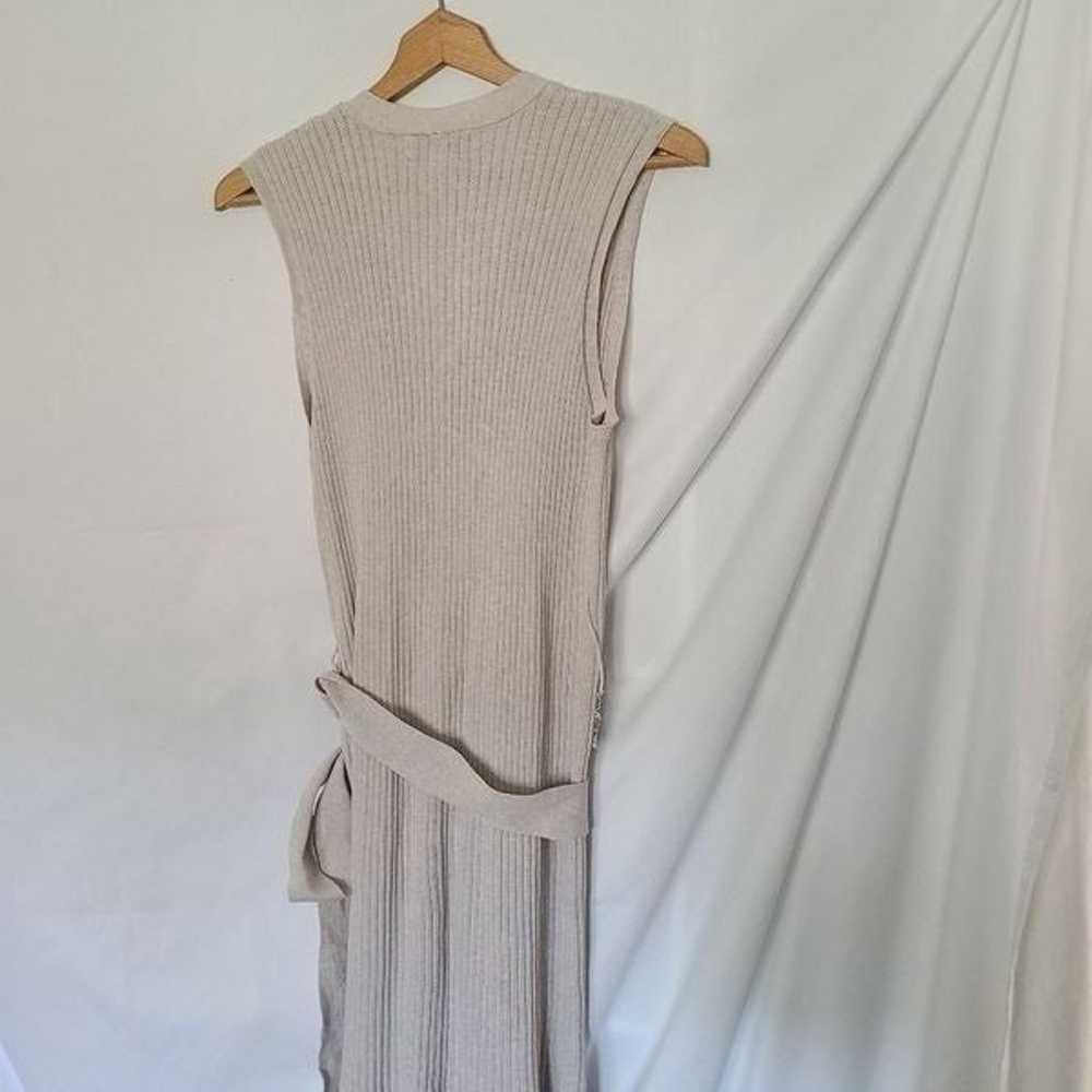 Magaschoni Tan Ribbed Belted Waist Dress Size XL - image 3