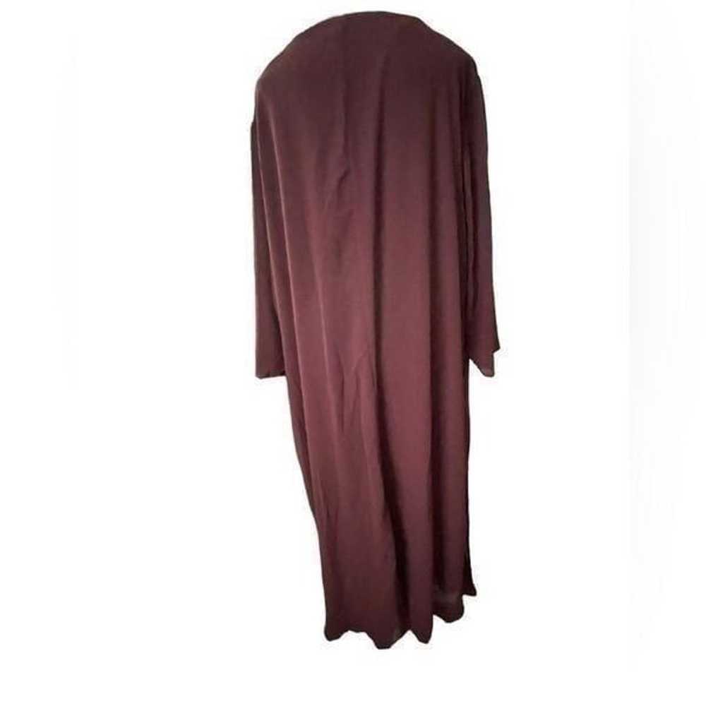 WOMENS PLUS BEADED BURGUNDY DRESS - image 3