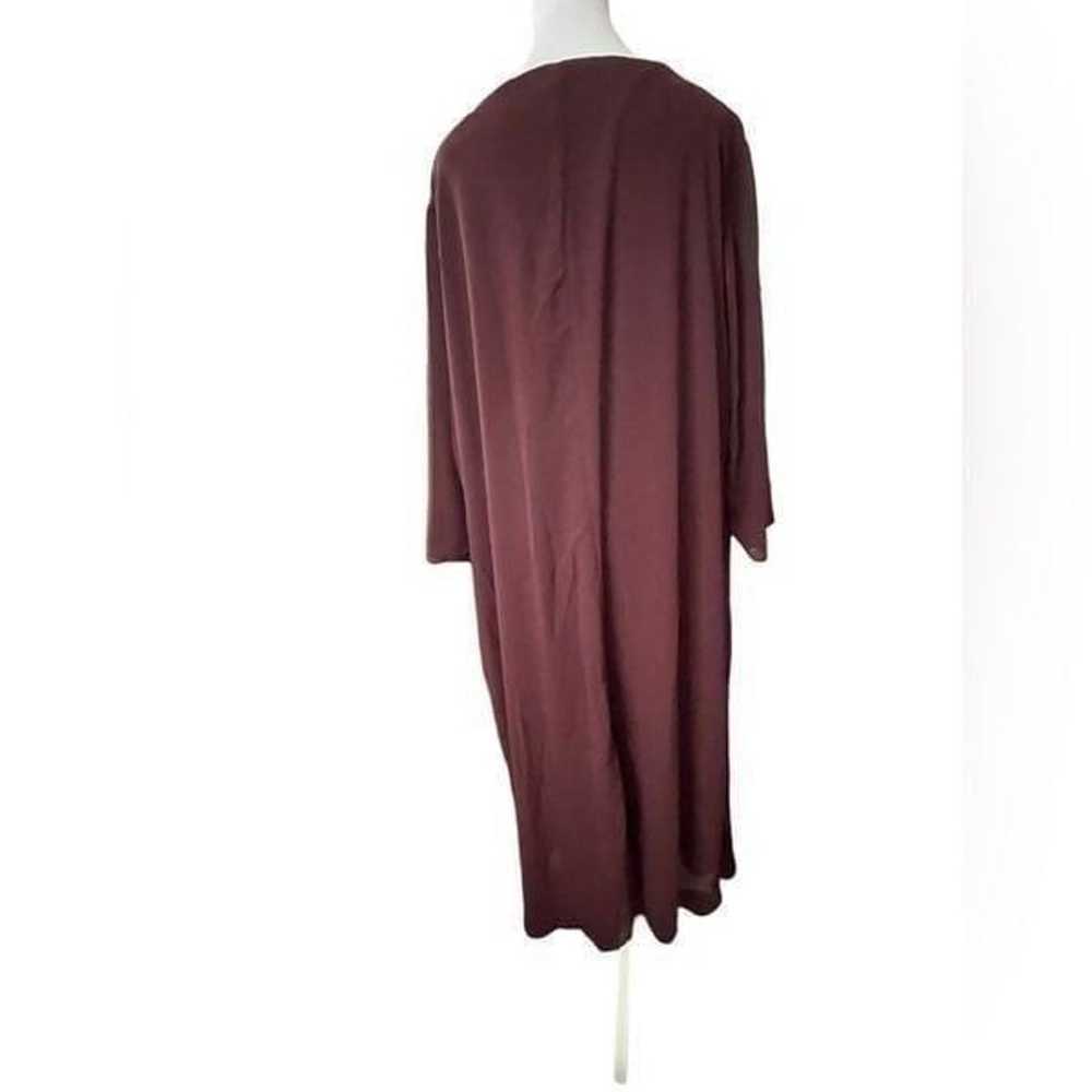 WOMENS PLUS BEADED BURGUNDY DRESS - image 5