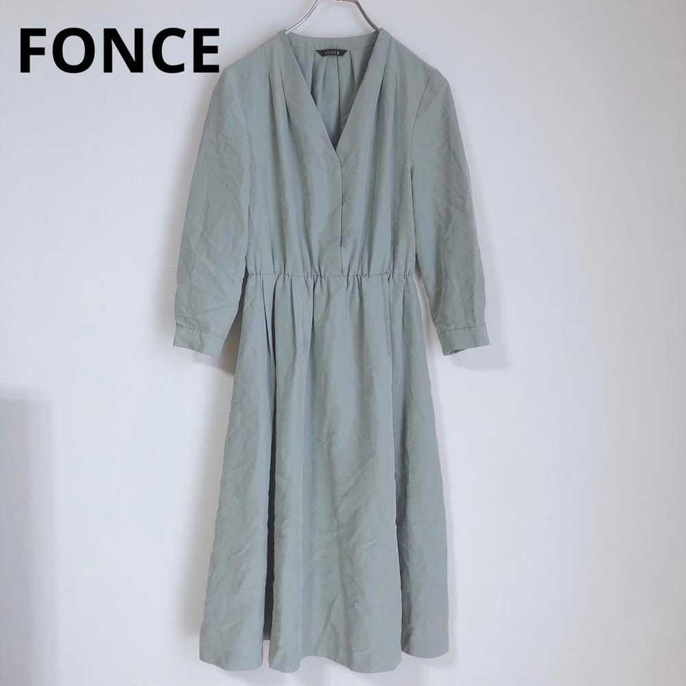 Fonsé Long Sleeve Dress Knee-Length V-Neck A-Line… - image 1