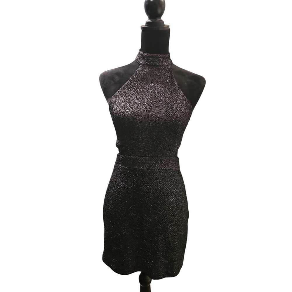 NBD black metallic bodycon mini dress. Medium? Ex… - image 2