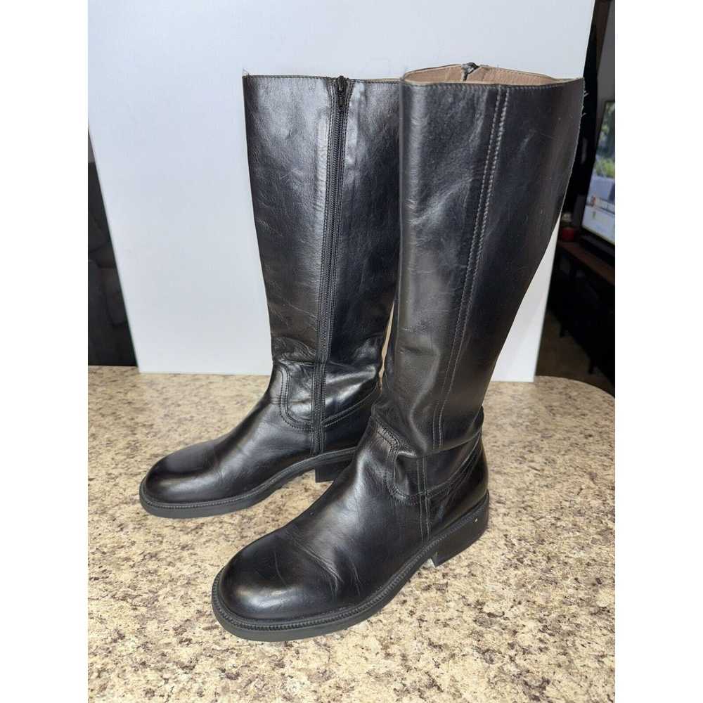 J.Crew J. Crew Made In Italy Tall Black Leather R… - image 1