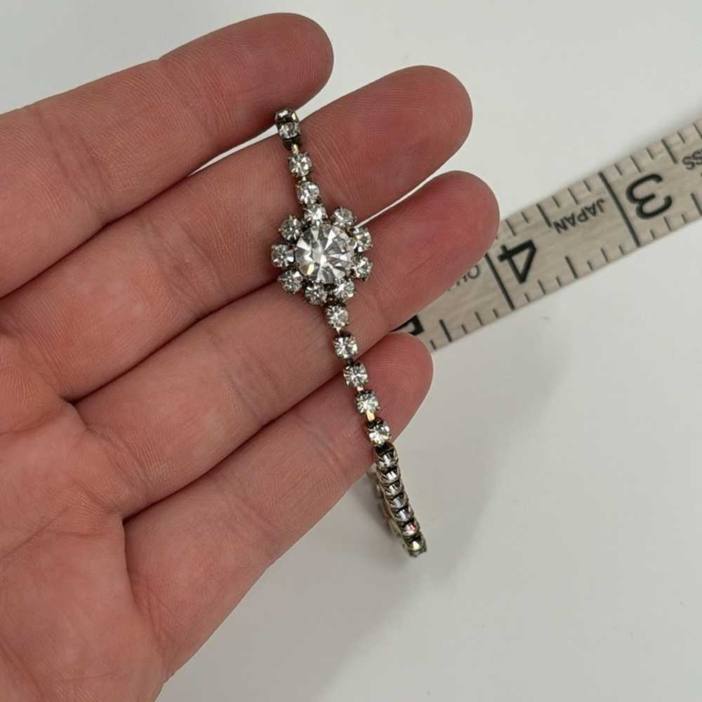 Vintage silver costume rhinestone bracelet - image 4