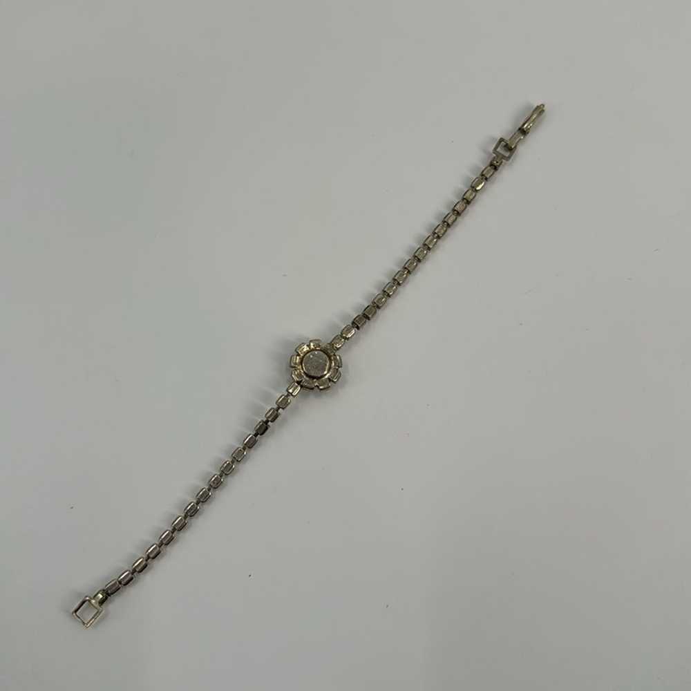 Vintage silver costume rhinestone bracelet - image 5