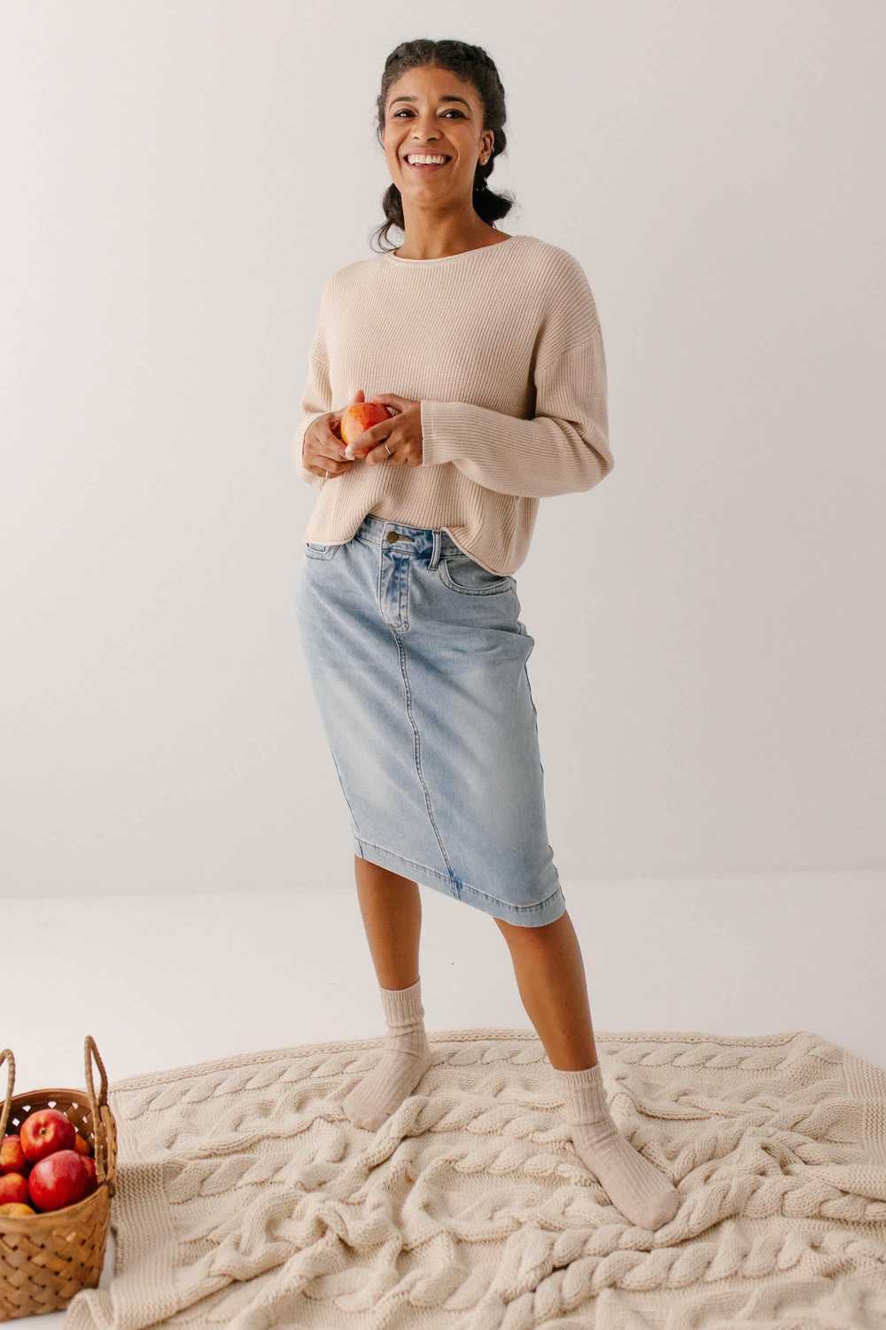 The Main Street Exchange 'Leah' Denim Skirt in Li… - image 1