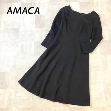 AMACA Simple One-piece Dress with Seven-quarter S… - image 1