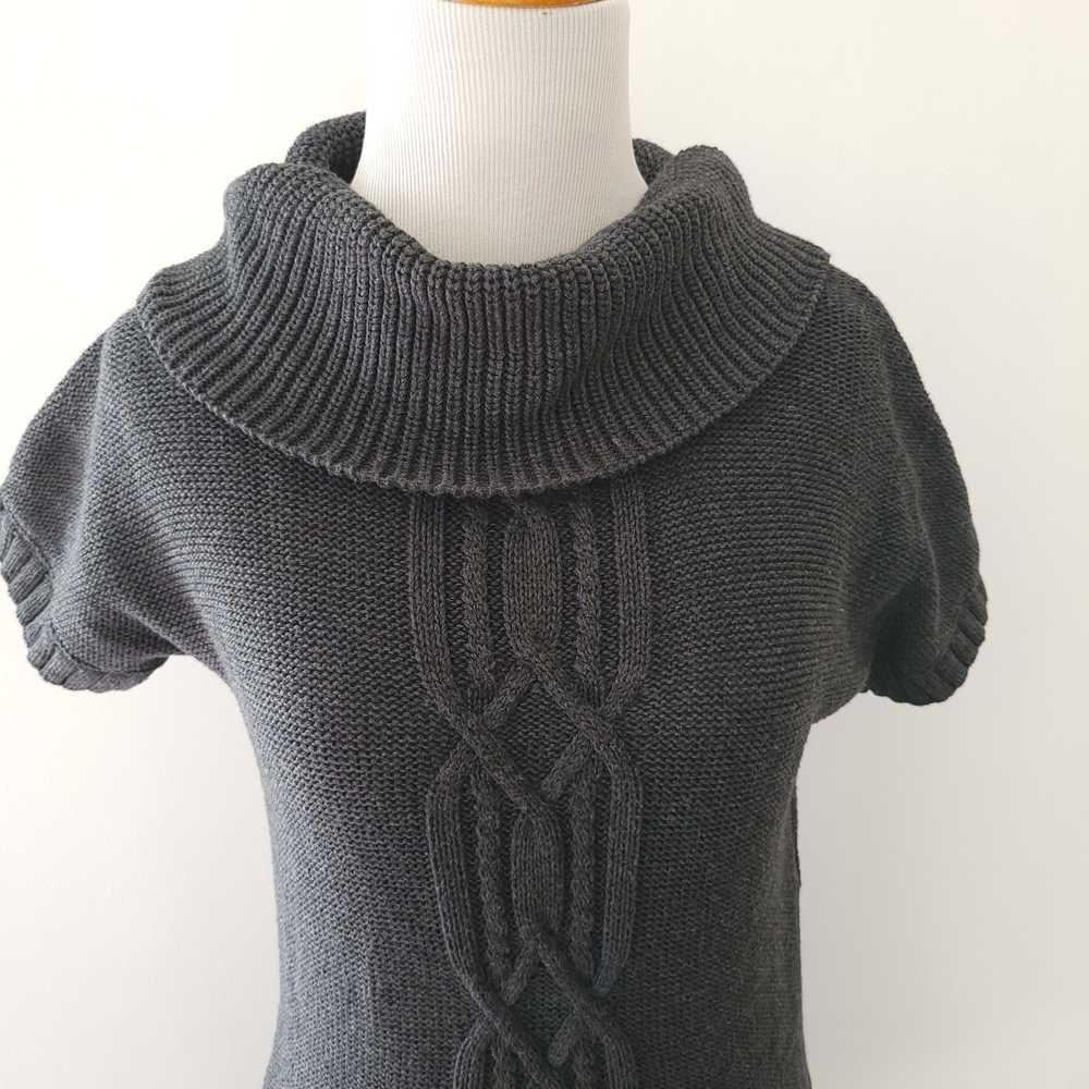 Athleta Tisbury Tunic Sweater Gray Cowl Neck Cabl… - image 4