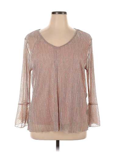 Adiva Women Silver Long Sleeve Blouse XL - image 1