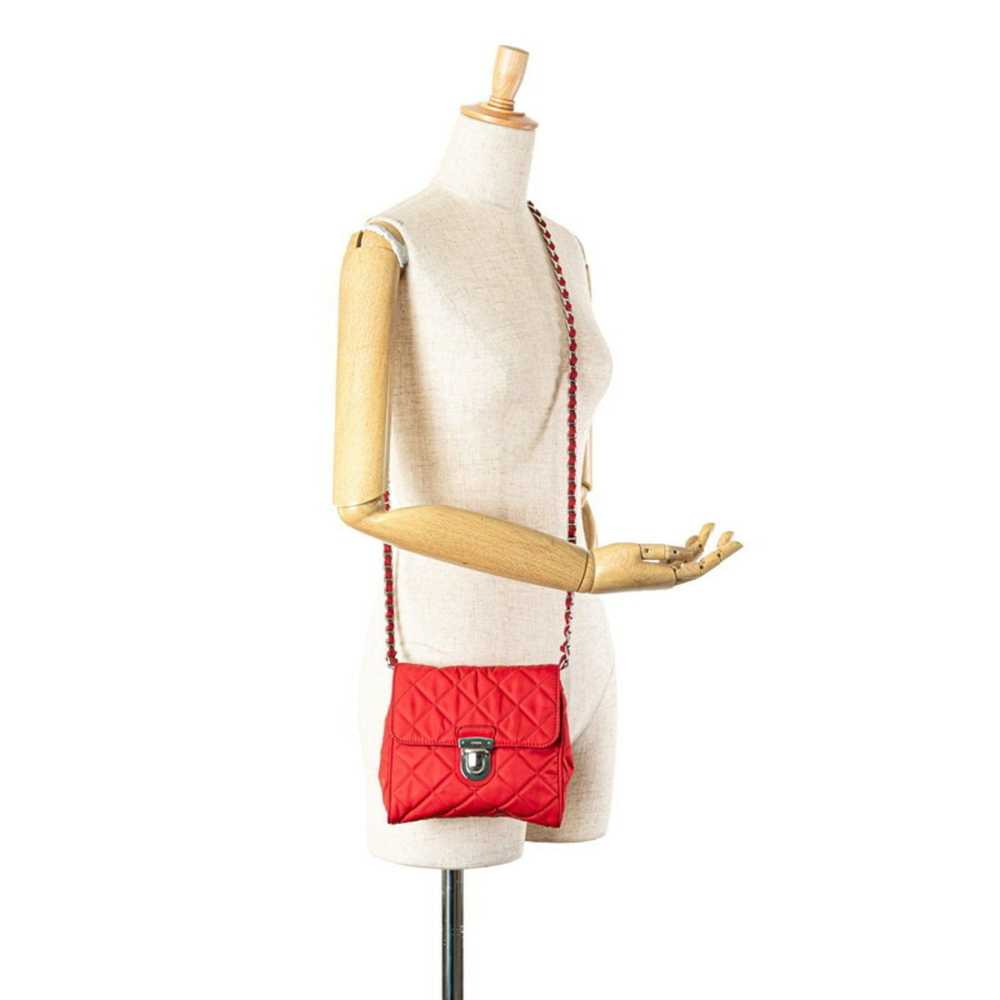 Prada Prada quilted chain shoulder bag in red nyl… - image 10