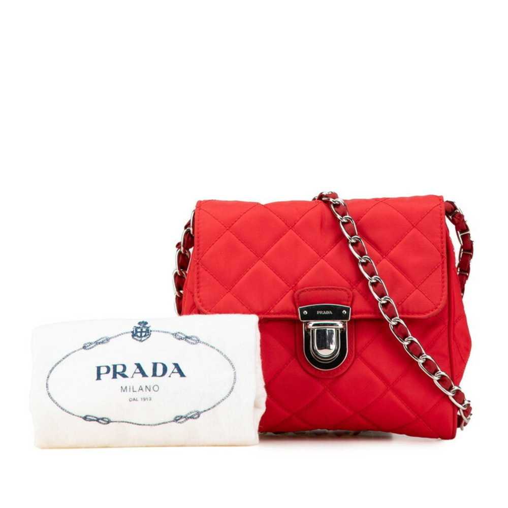 Prada Prada quilted chain shoulder bag in red nyl… - image 9