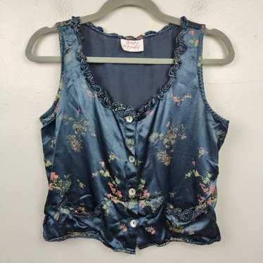 Other Vintage Roody Kazoody Satin Floral Tank Top 