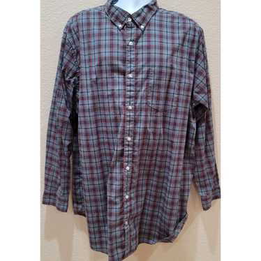 Sonoma Sonoma Grey Blue Red Plaid Button Up Men's 