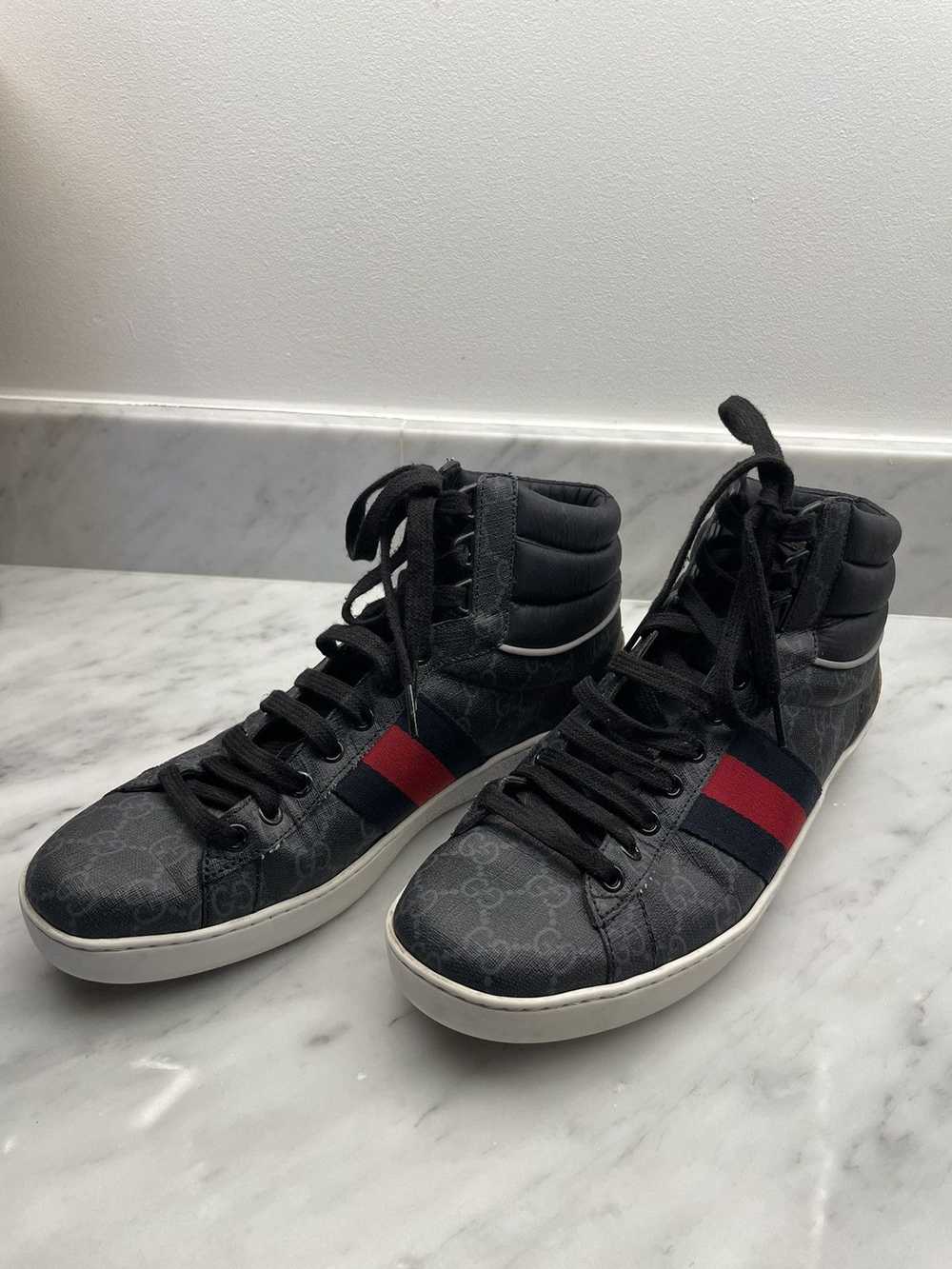 Designer × Gucci Gucci Ace high top gg monogram l… - image 2