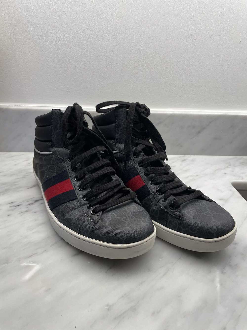 Designer × Gucci Gucci Ace high top gg monogram l… - image 3