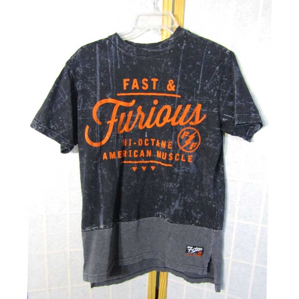 Affliction Affliction Black Orange Short Sleeve T… - image 1