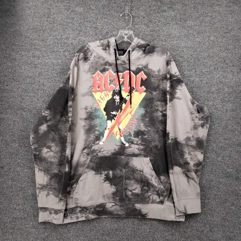 HIGH High Voltage Gray Tie Dye Graphic Fleece Swe… - image 1