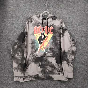 HIGH High Voltage Gray Tie Dye Graphic Fleece Swe… - image 1